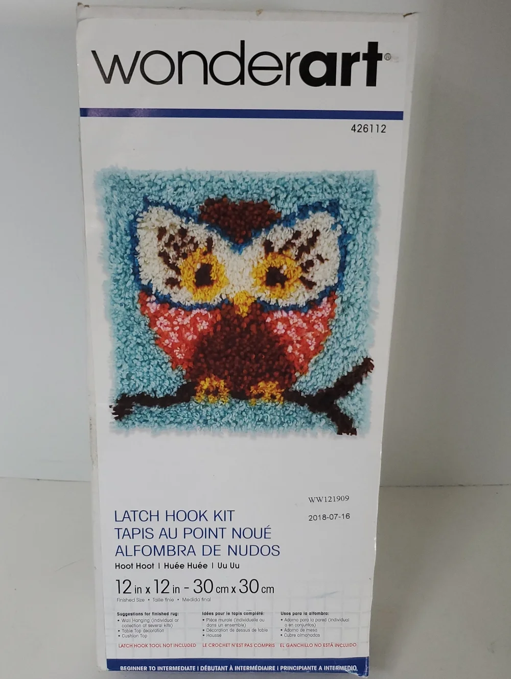 WonderArt Hoot Hoot Owl Latch Hook Kit New In Box